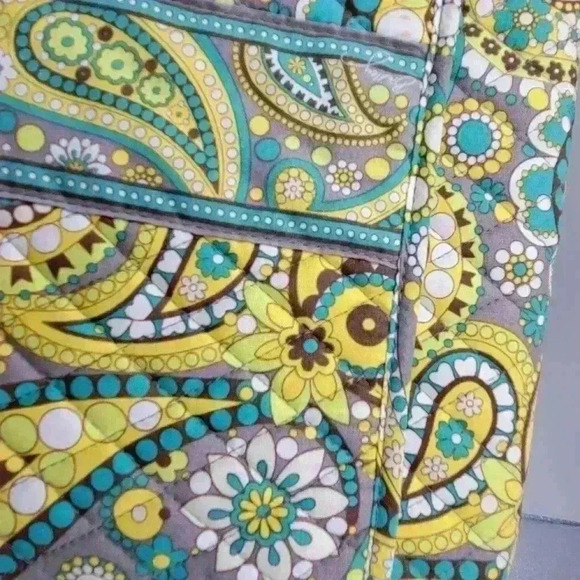 Vera Bradley Retired Lemon Parfait Turquoise Paisley Mini Computer, Crossbody! - Picture 9 of 14